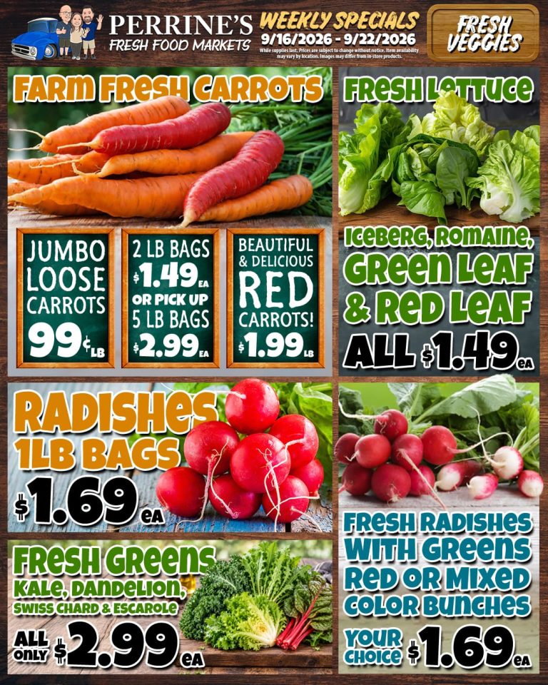Sep 16 - Sep 22, 2026 - Weekly Specials - Fresh Veggies