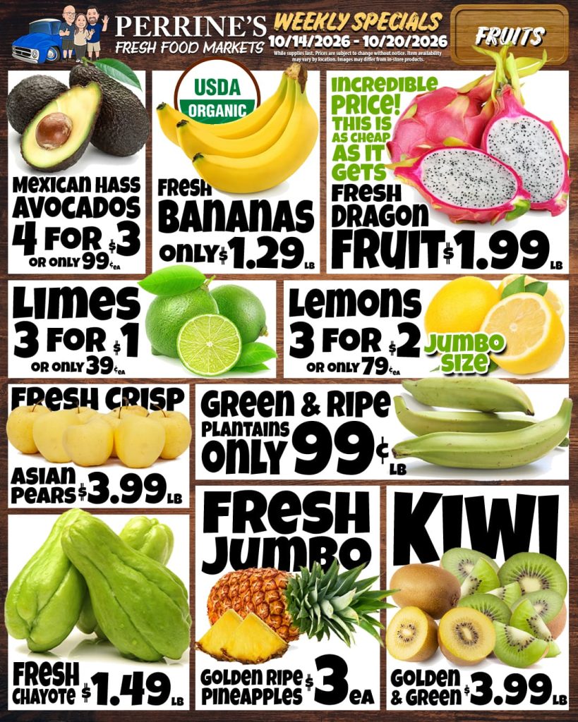 Oct 14 - Oct 20, 2026 - Weekly Specials - Fruits