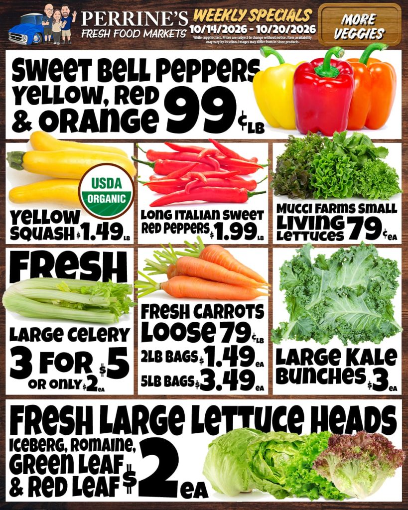 Oct 14 - Oct 20, 2026 - Weekly Specials - More Veggies